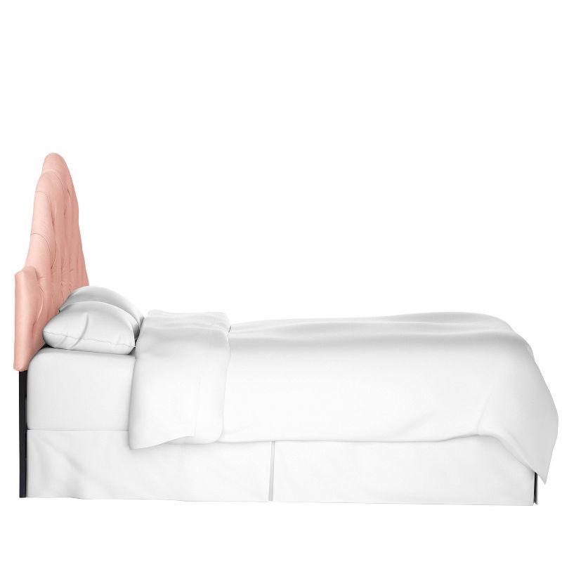 King High Arched Diamond Tufted Headboard in Velvet Blush Pink - Skyline Furniture