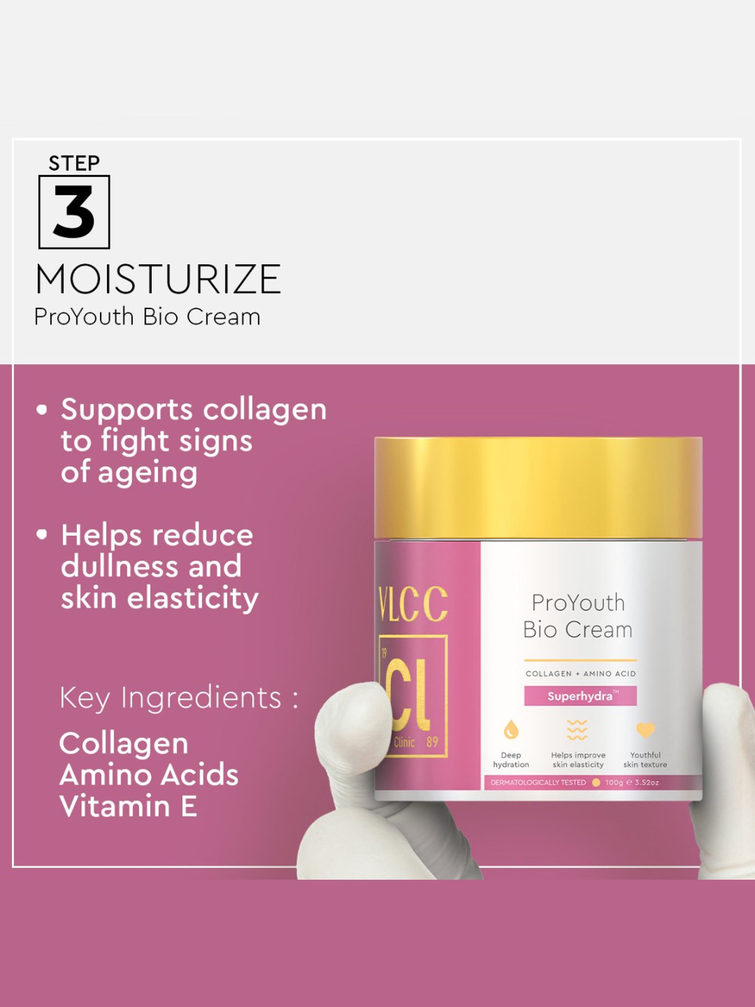 VLCC Clinic Spot Clarifying Face Wash, ProYouth Micro Serum & Bio Cream Combo