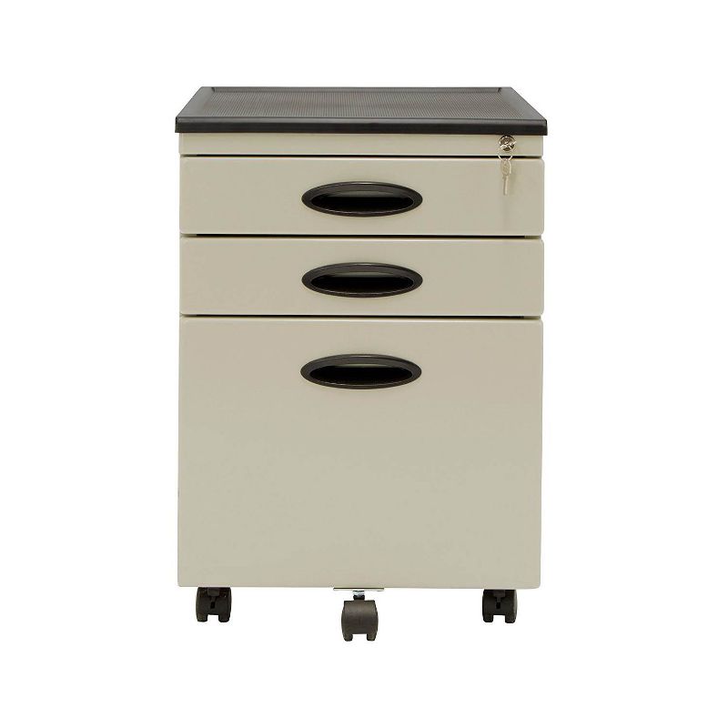 Studio Designs 3 Drawer Office Mobile Cabinet Drawer Storage, Putty (2 Pack)