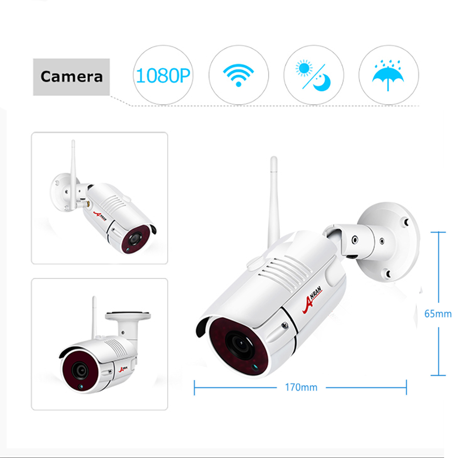 1080P Wireless Security Camera System,ANARN 8CH Wireless NVR System with 6pcs 1080P HD Security Camera and 2TB Hard Drive Pre-Installed,P2P Wireless Security System for Indoor and Outdoor Use