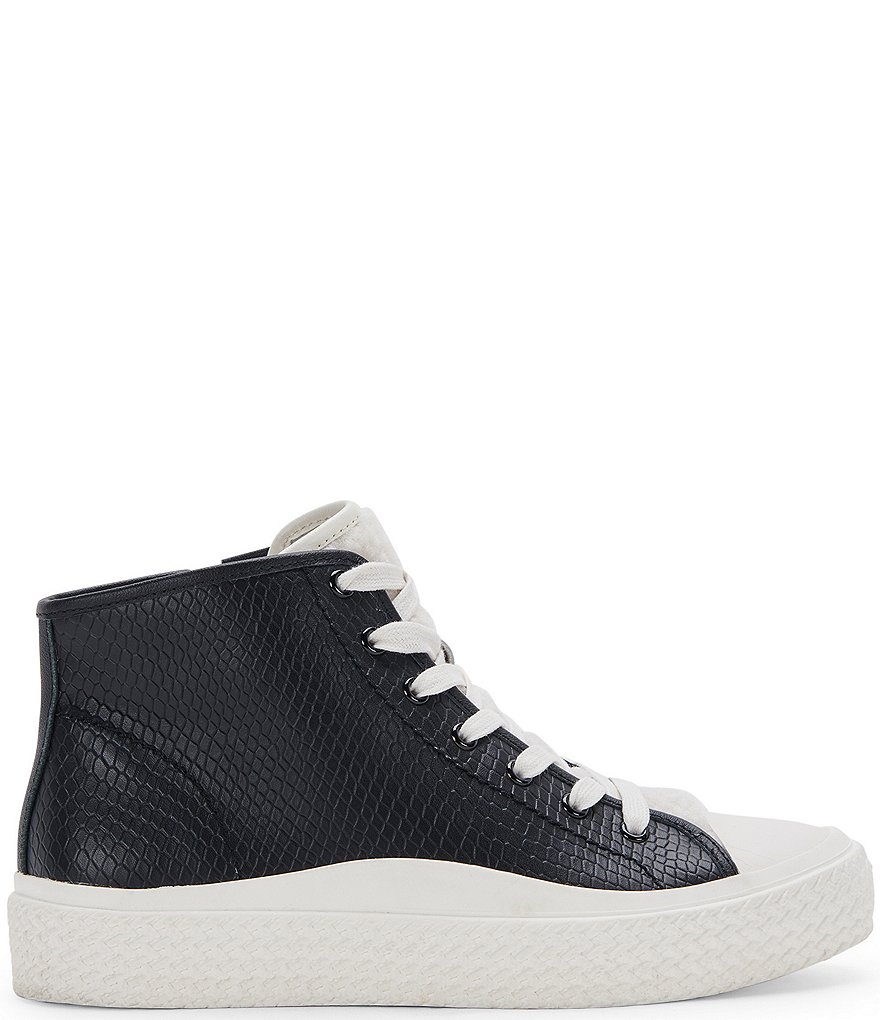 Dolce Vita Veola Plush Embossed Leather Faux Shearling High Top Sneakers