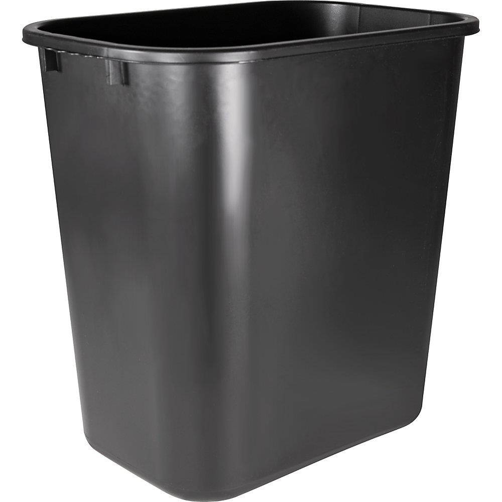 Sparco 02160 Rectangular Wastebasket, 7 gal Capacity - Rectangular - 15" Height x 14.5" Width x 10.5" Depth - Polyethylene - Black