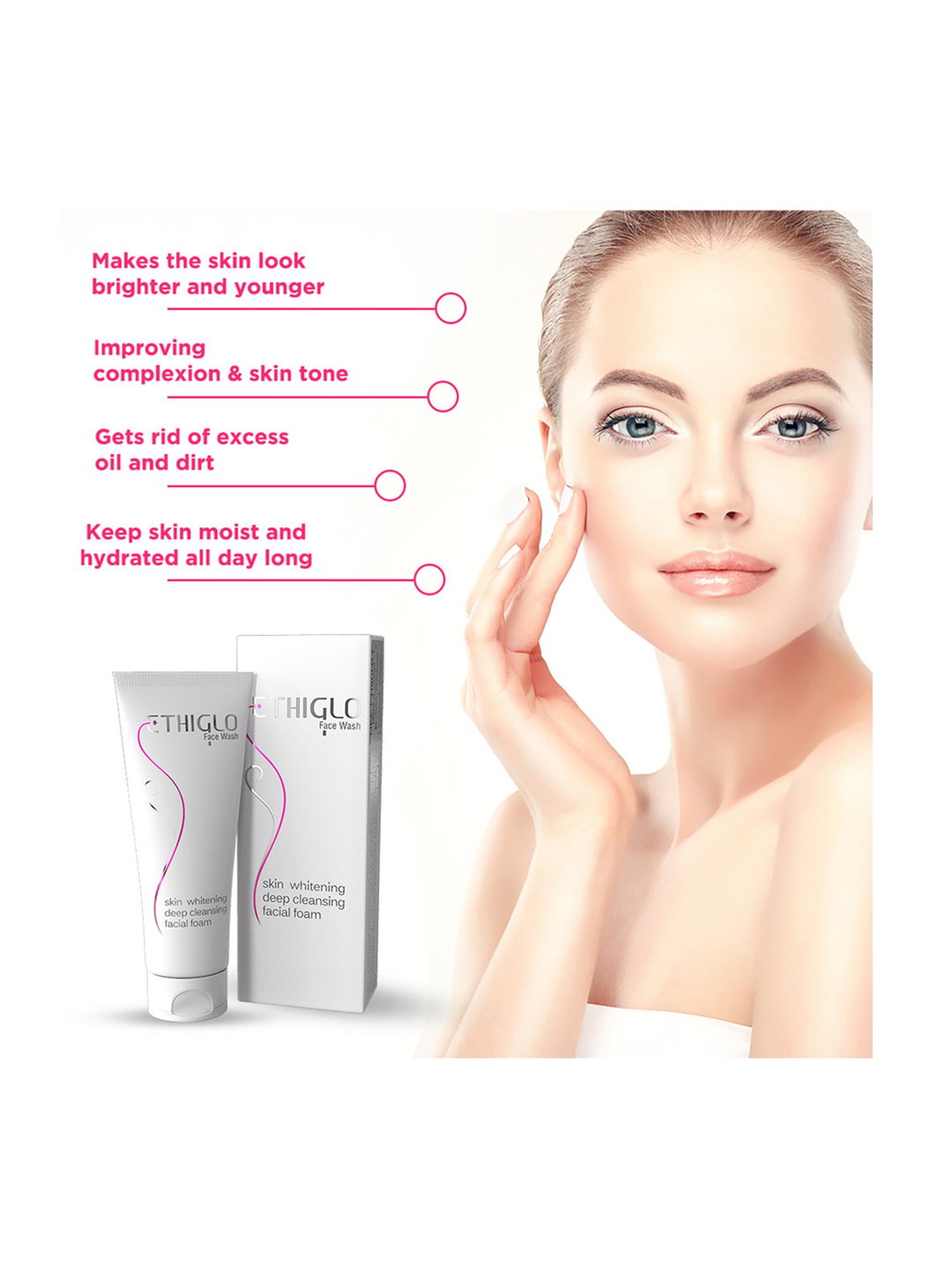 Ethiglo Skin Whitening Face Wash - Pack of 4 (70 ml Each)