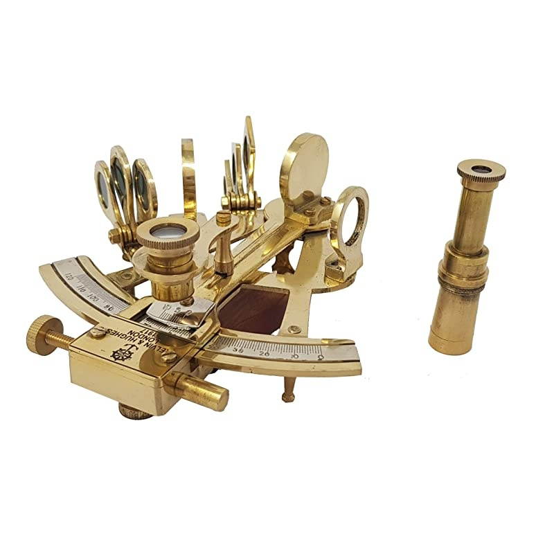 Sextant Navigation Instrument Sextante Navegacion Marine Sextant in Hardwood Gift Box 4 inches Shiny Brass