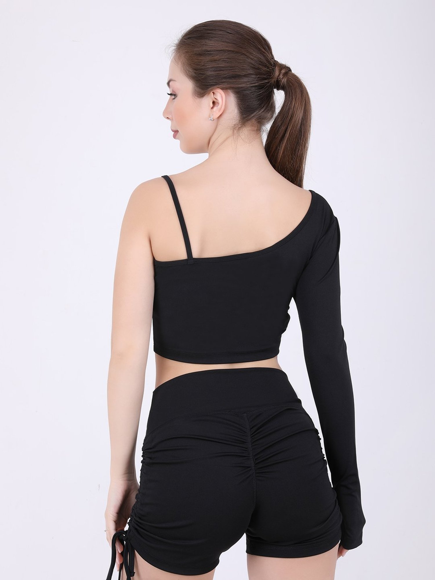 EVERDION  Black Full Sleeve Crop Top