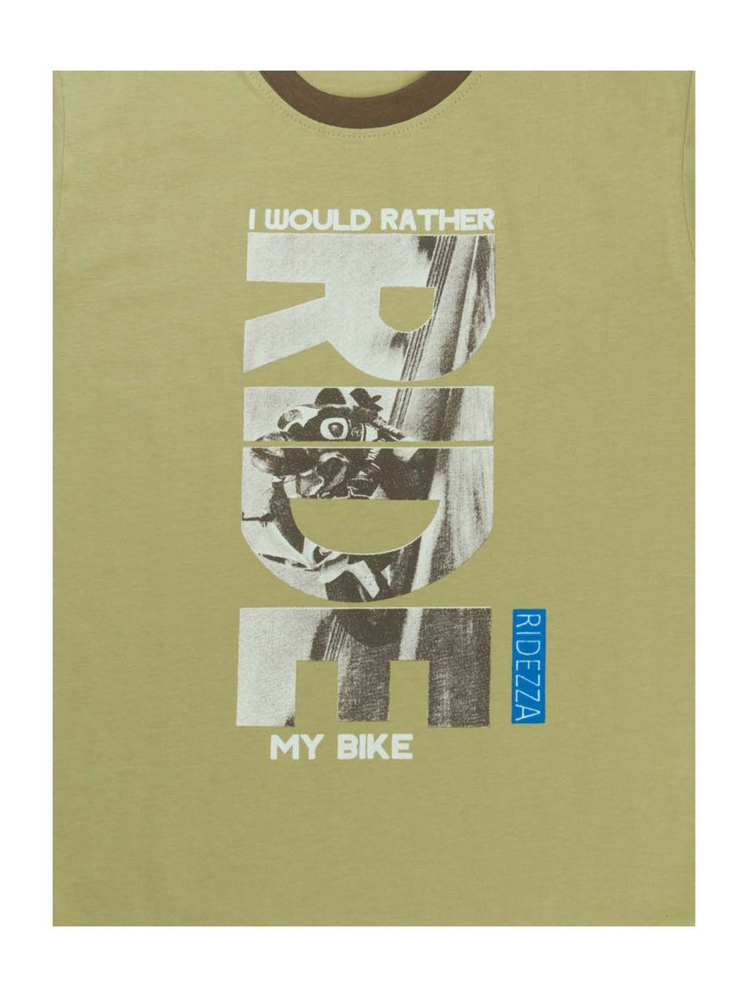 Todd N Teen Kids Olive Green & Blue Cotton Printed T-Shirt & Pants - Pack of 2