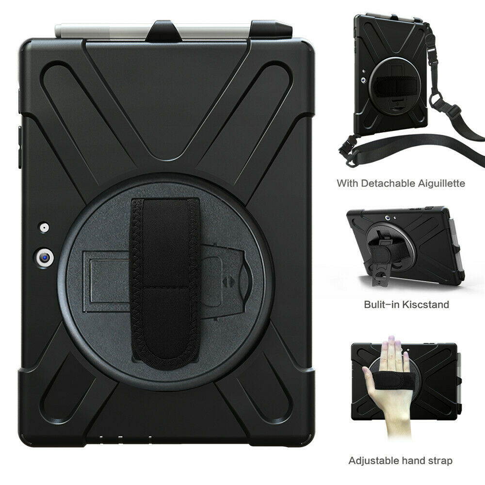 Werleo Surface Pro 6 Case Surface Pro Case 2017 Heavy Duty Full-Body Rugged Protective Case Cover with Kickstand Hand Strap for Microsoft Surface Pro 6 2018 / Surface Pro 5 2017 / Surface Pro 4 2015