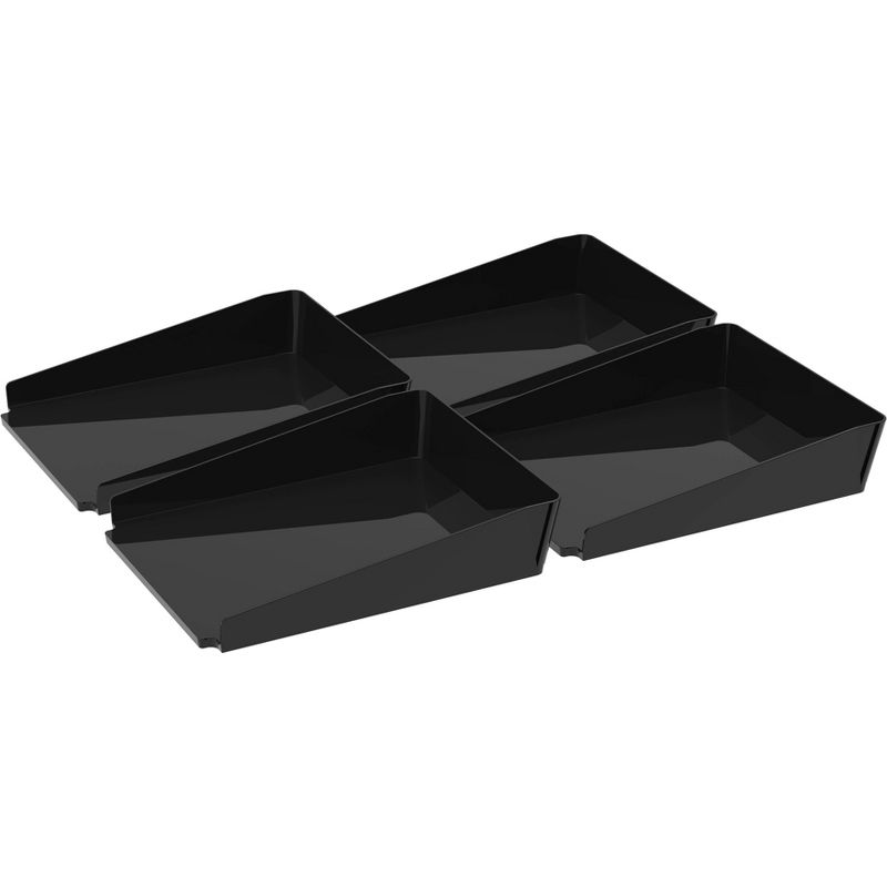 Storex 4pk Modern Gloss Letter Trays - Black