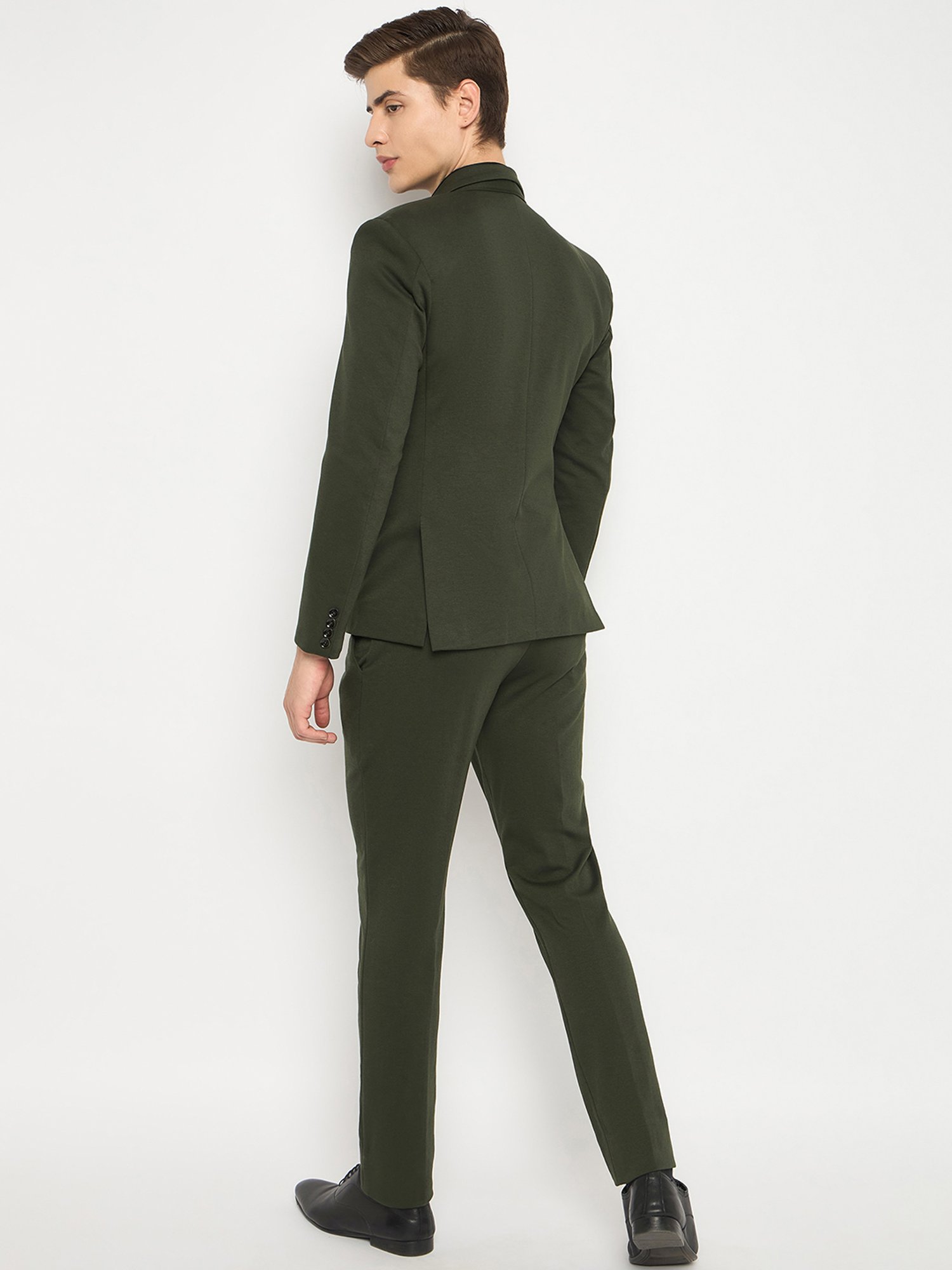 Club York Olive Regular Fit Two Piece Suit