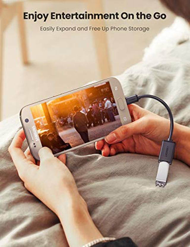 UGREEN Micro USB to USB, Micro USB 2.0 OTG Cable 2 Pack On The Go Adapter Micro USB Male to USB Female for Samsung S7 S6 Edge S4 S3, LG G4, DJI Spark Mavic Remote Controller, Android Tablets (Black)