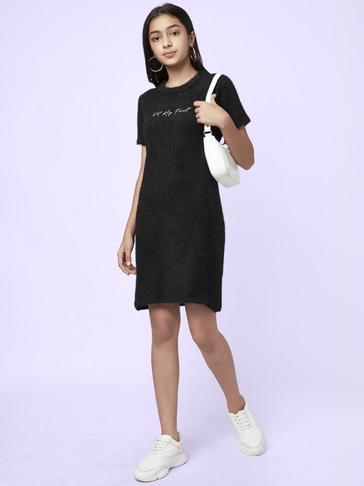 Coolsters by Pantaloons Kids Black Cotton Printed Dress