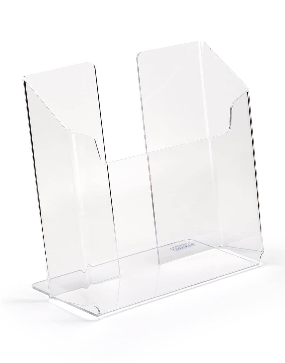 Literature Holder Made Of Clear Acrylic Dispenses 7-inch Wide Printed Materials, 7-1/4 x 7 x 2-Inch, Countertop Use, Notched Front, Slant-back - Sold In Sets Of 10 (LH725)