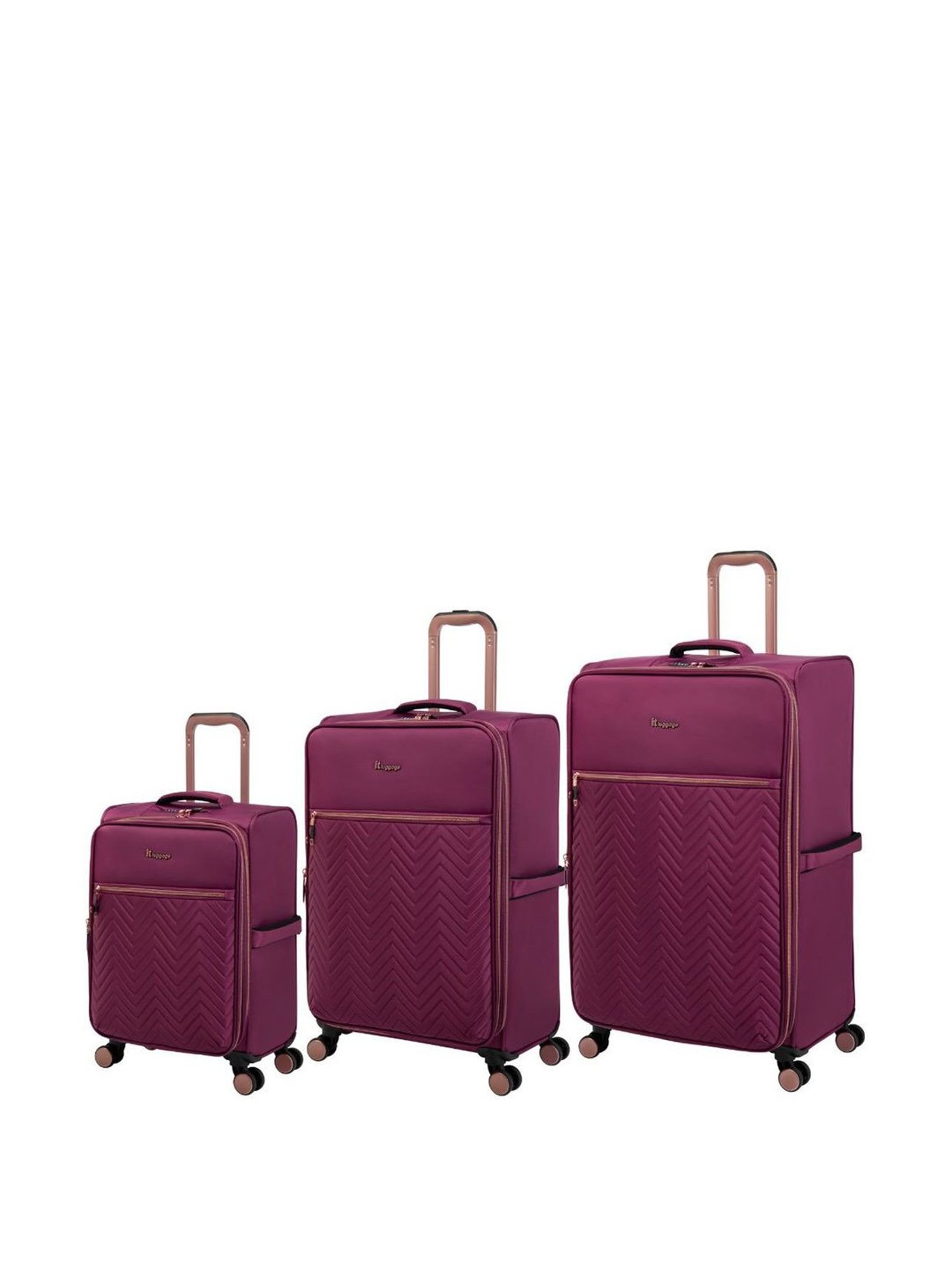 it luggage Bewitching Purple Set of 3-28 24 20 inches Expandable Soft Case Trolley with TSA Lock