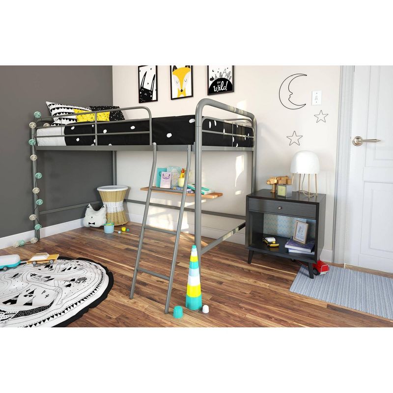 Adeline Junior Metal Loft Bed Silver - Room & Joy