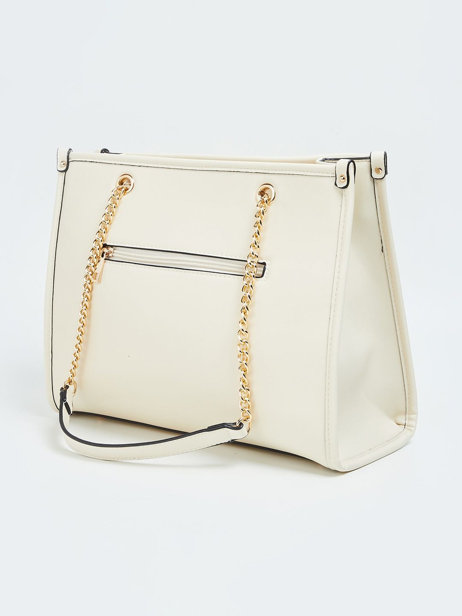 Code by Lifestyle White Textured Tote Bag