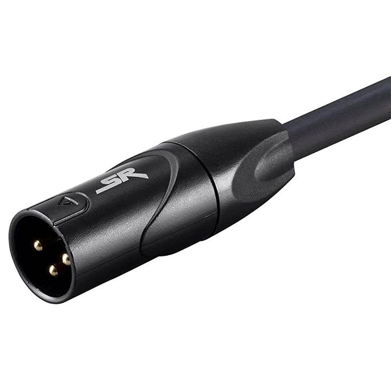 XLR Male to XLR Female Cable [Microphone & Interconnect] - 75 Feet | Gold Plated, 16AWG - Stage Right Series Black