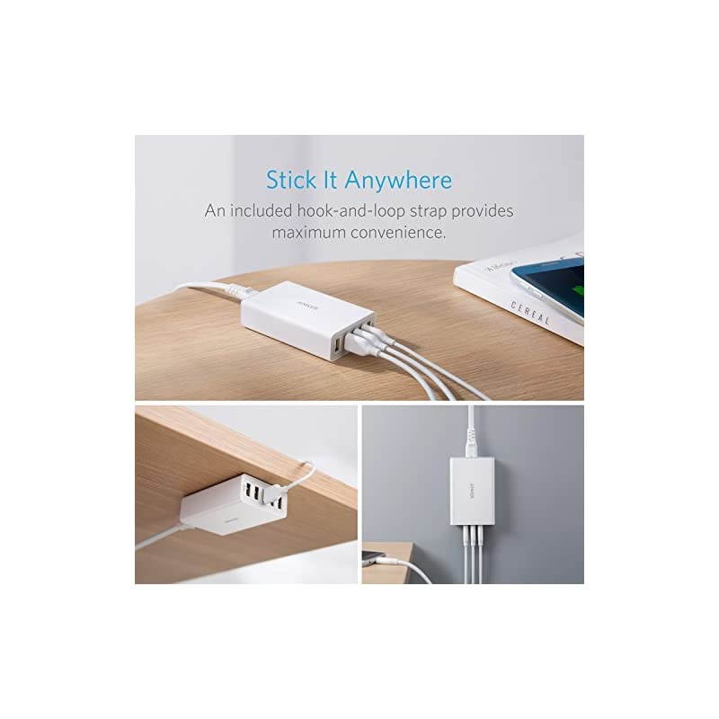 40W 5Port USB Wall Charger PowerPort 5 for iPhone XsXS MaxXRX876Plus iPad ProAir 2Mini Galaxy S9S8PlusEdge Note 87 LG Nexus HTC and More