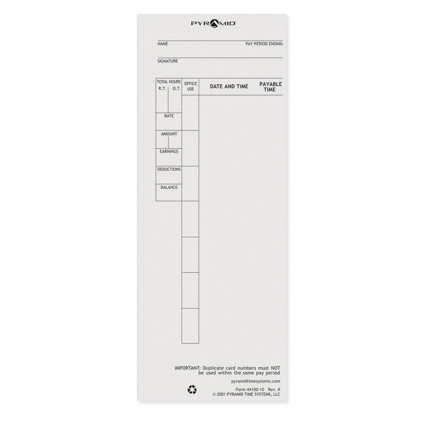 PYRAMID 44100-10 Time Card,PK100