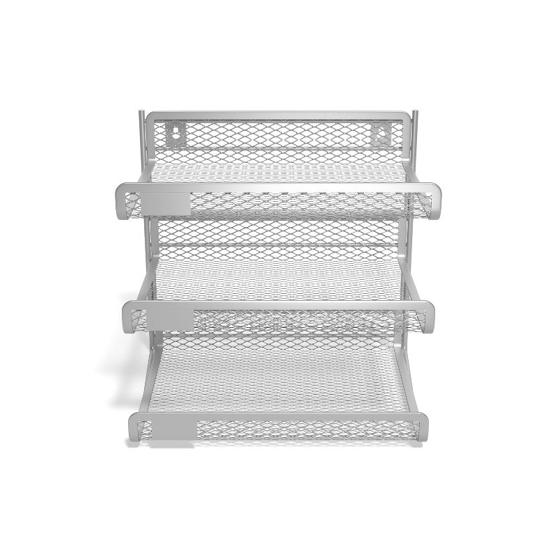 TRU RED 3 Compartment Wire Mesh File Organizer, Silver TR57557-CC