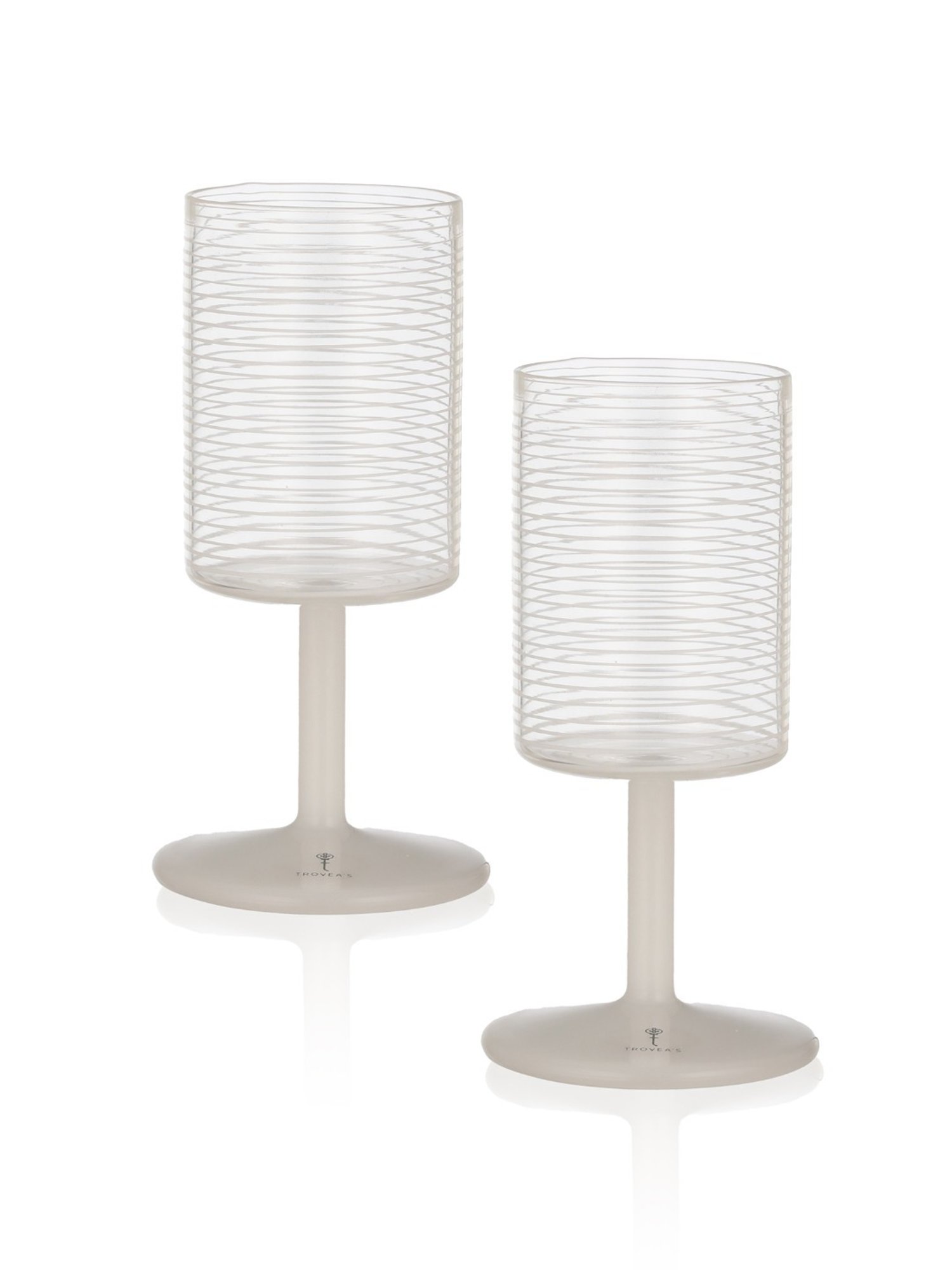 Trovea's String Liner Designer Transparent Glass Wine Glass - Set of 4