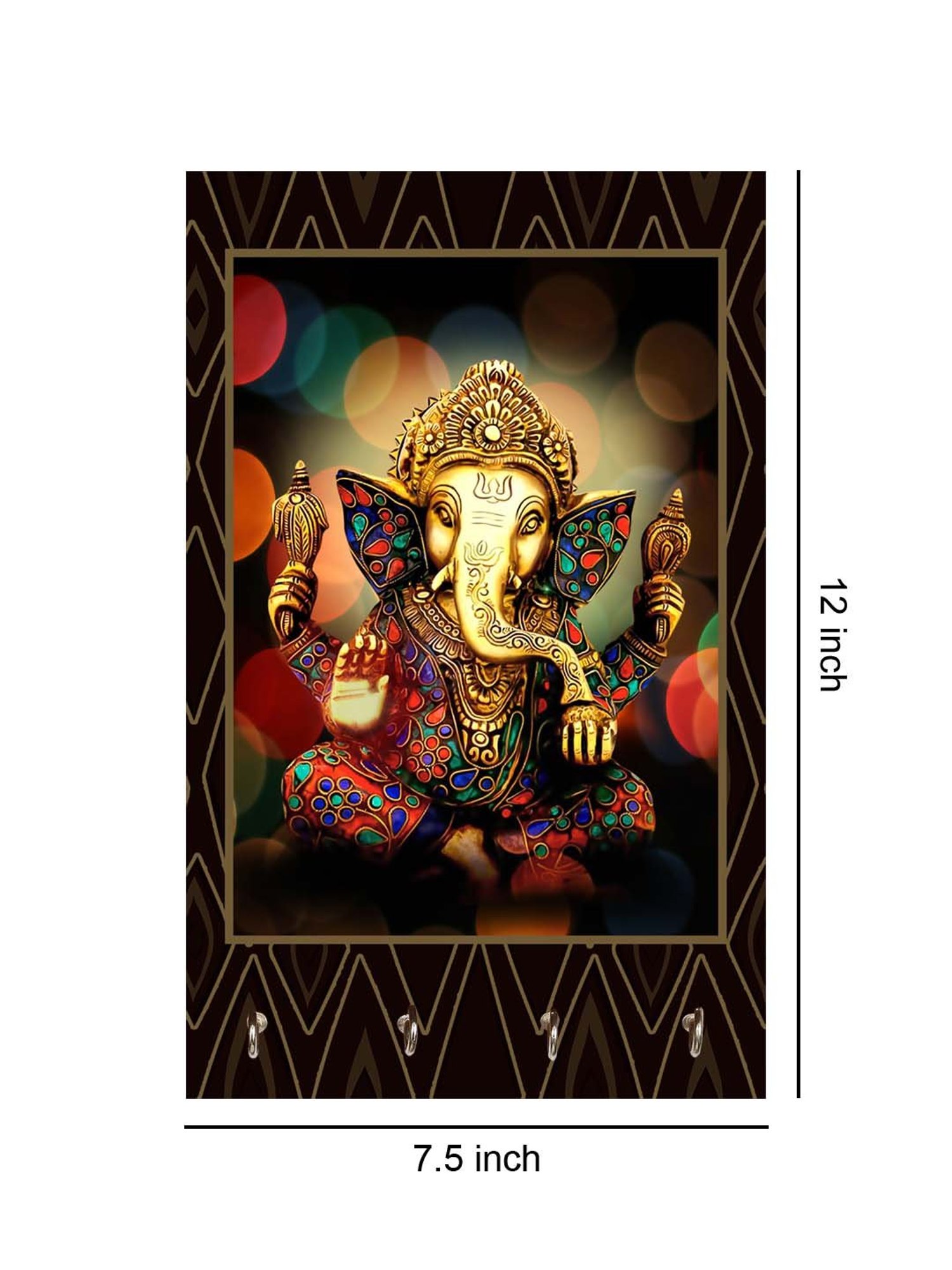 999Store Multicolour MDF Decorative Wall Mount Key Holder - Set of 1