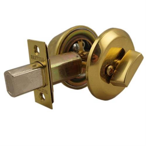 Maxtech 1016A-3-SKIK3 (Like Mul-t-lock Cronus MD1-605 / US3), Polished Brass US3, Single Cylinder Heavy Duty Deadbolt With Thumb Turn, High Security 006 KEYWAY