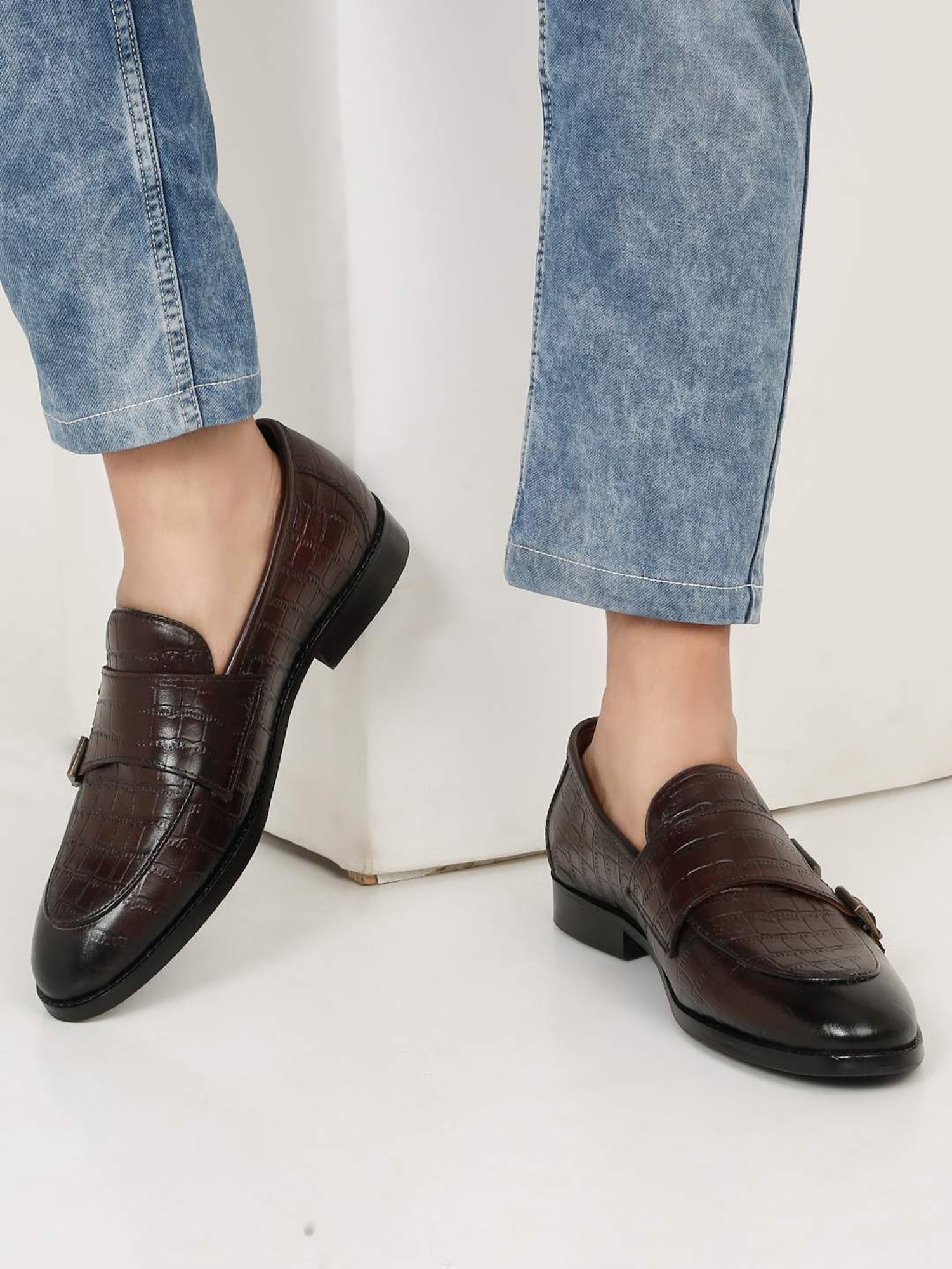 Teakwood Leathers Men's Brown Monk Shoes