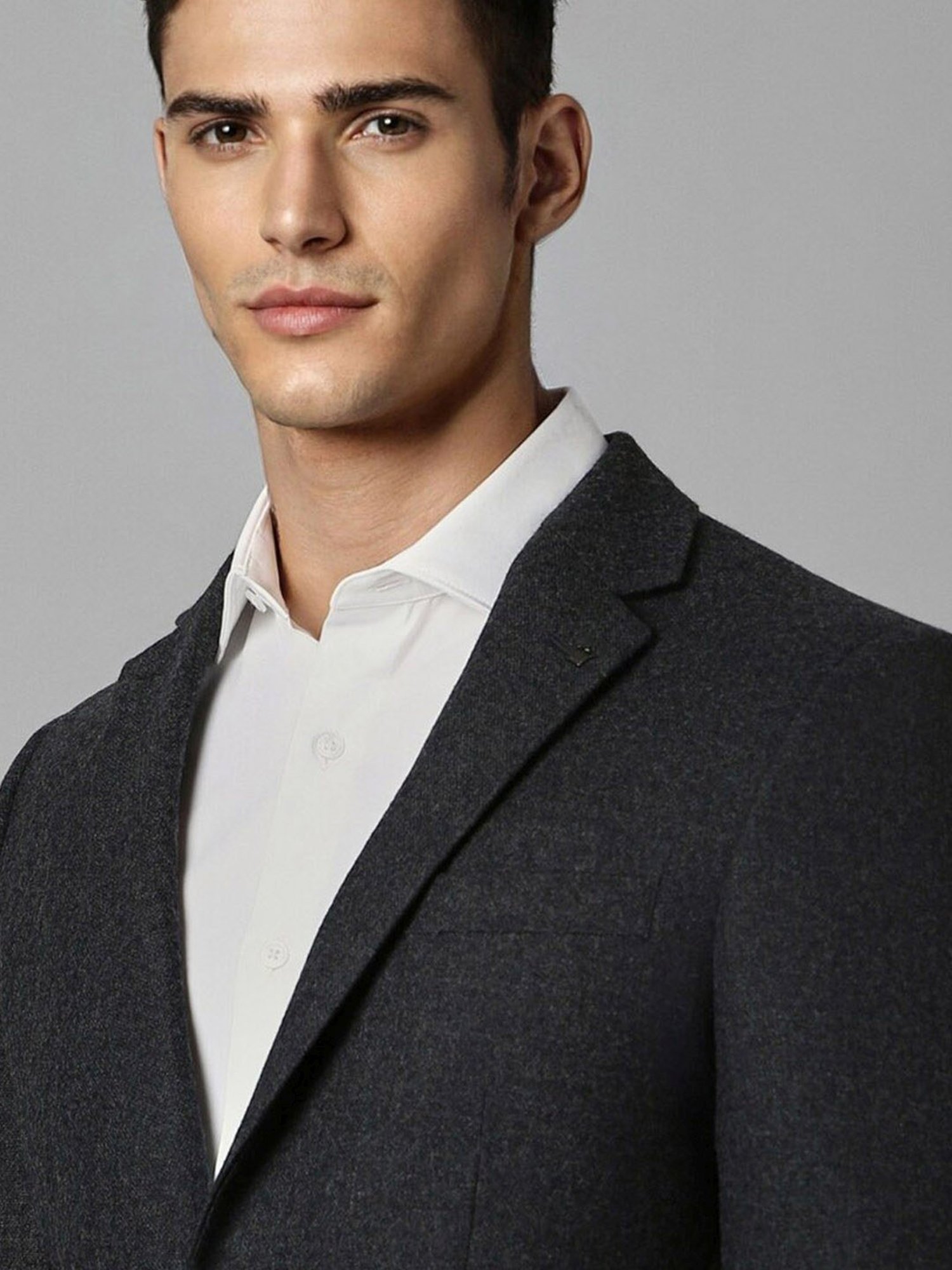 Louis Philippe Grey Regular Fit Blazer