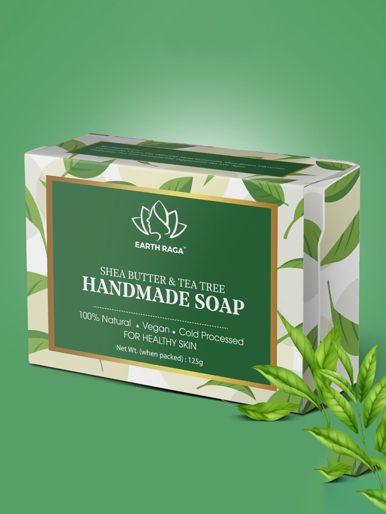 Earthraga Shea Butter & Tea Tree Handmade Soap - 125 gm