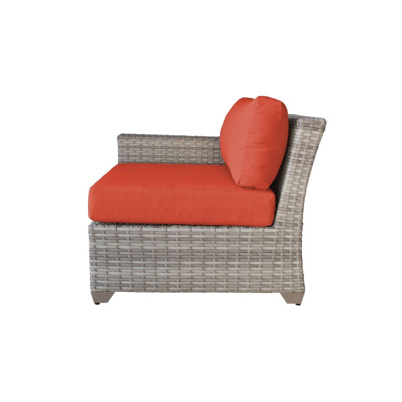 Nolin 7pc Sectional Weathered Brown Frame Sunbrella Spectrum Denim Fabric - La-Z-Boy