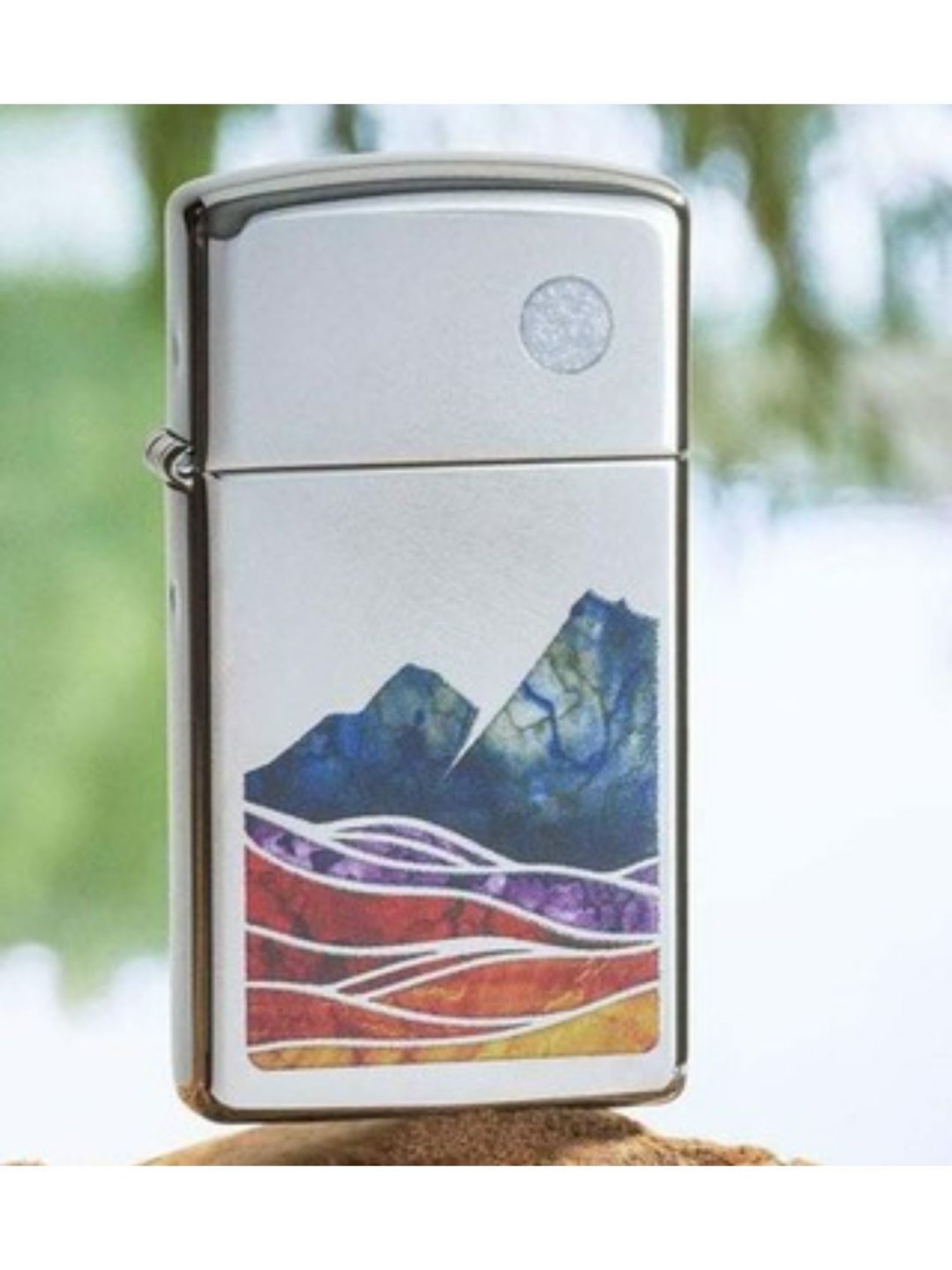 Zippo Multicolor Slim Landscape Design Brass Windproof Pocket Lighter