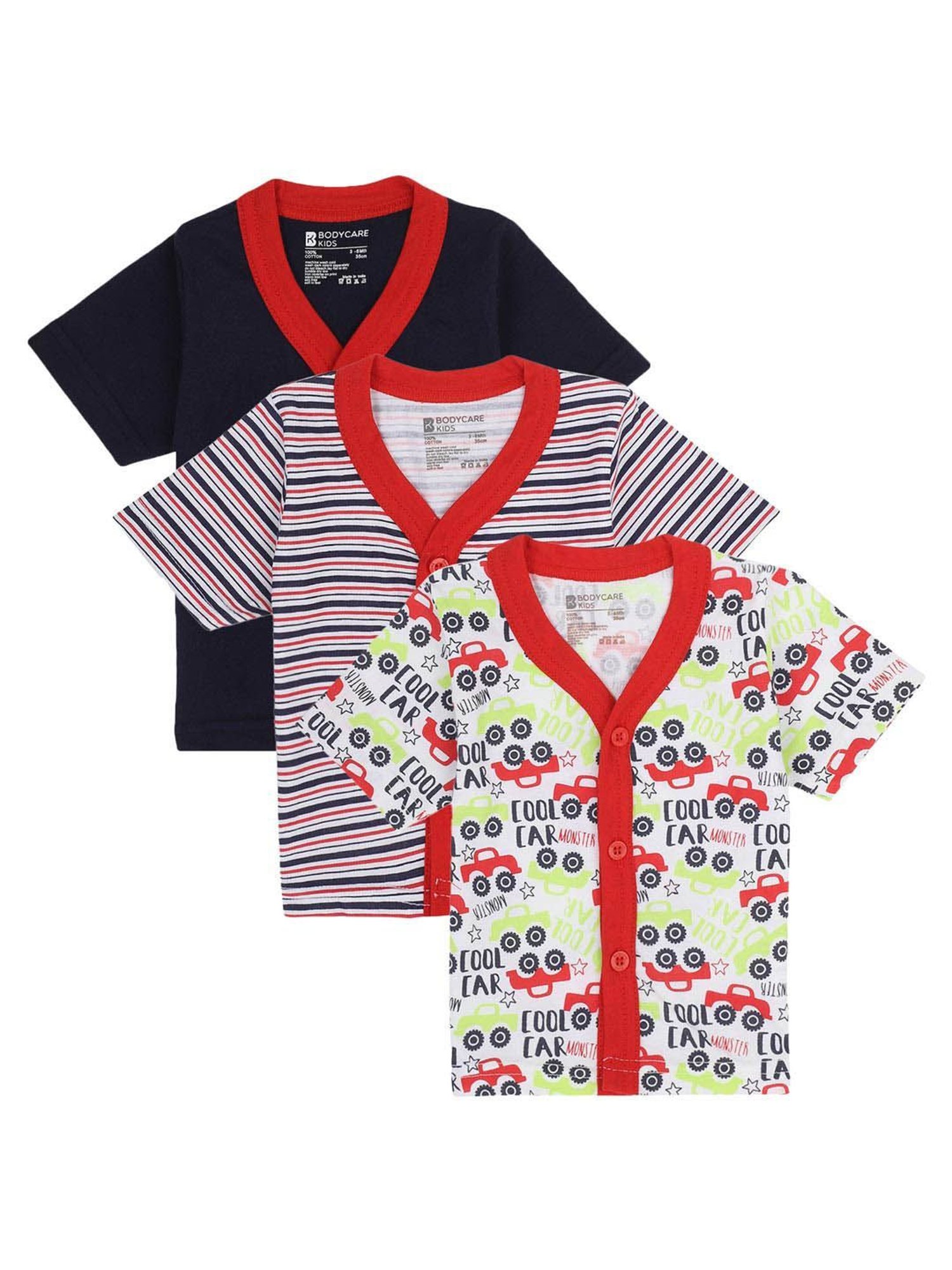 Bodycare Kids Assorted Printed Jhablas (Pack Of 3)