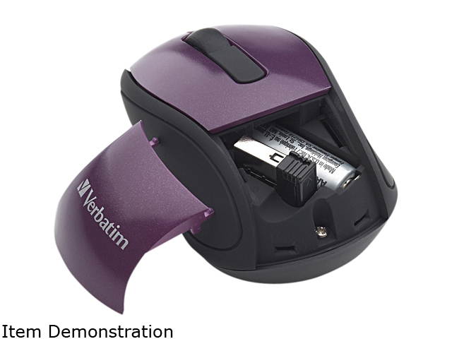 Verbatim 97473 Wireless Mini Travel Optical Mouse - Purple