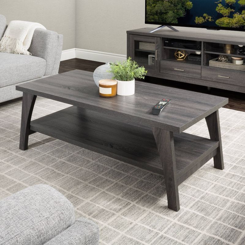 Hollywood Coffee Table with Shelf Dark Gray - CorLiving
