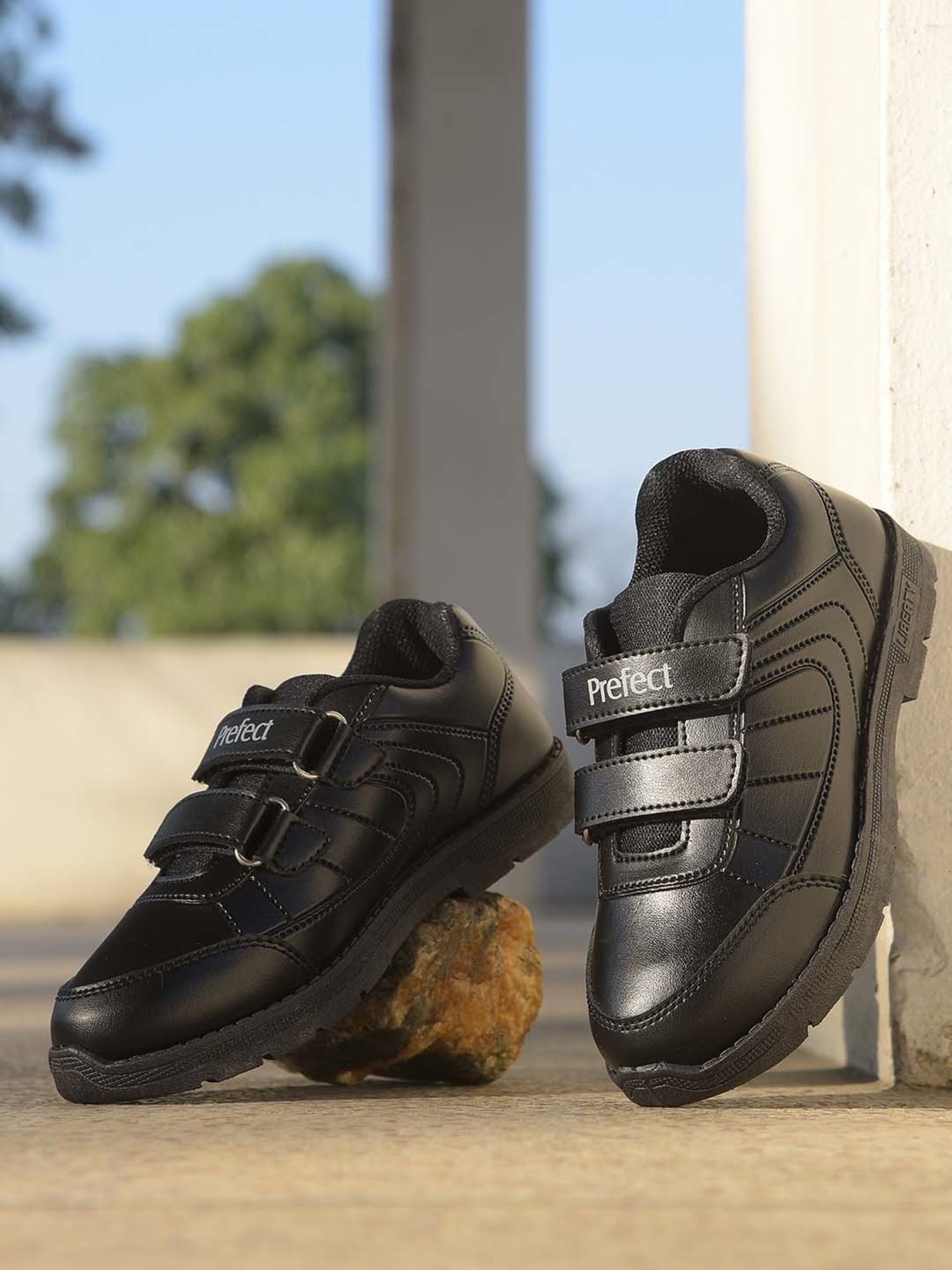 Prefect By Liberty Kids Black Velcro Shoes