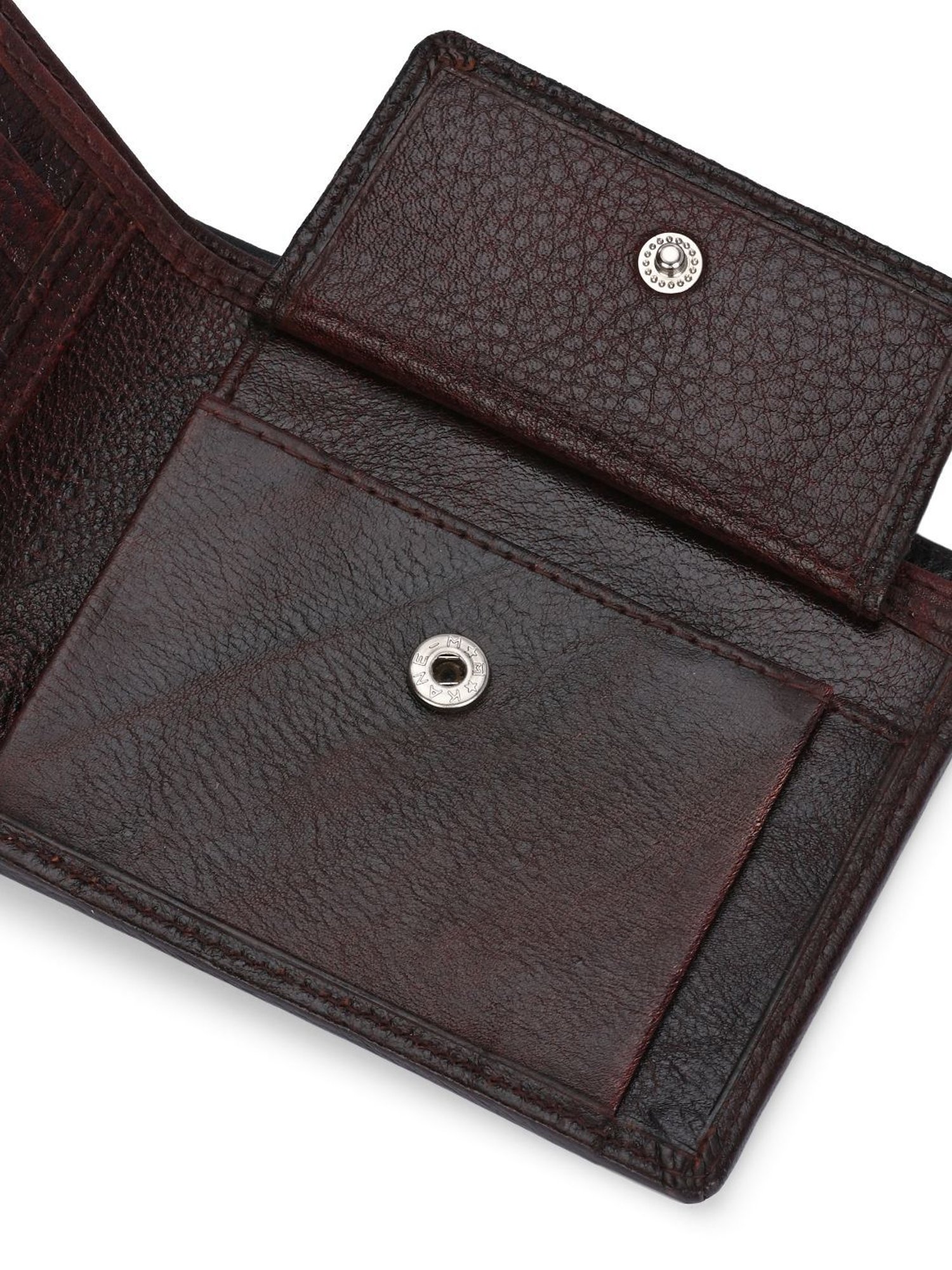 Clog London Brown Leather Small Bi-Fold Wallet for Men