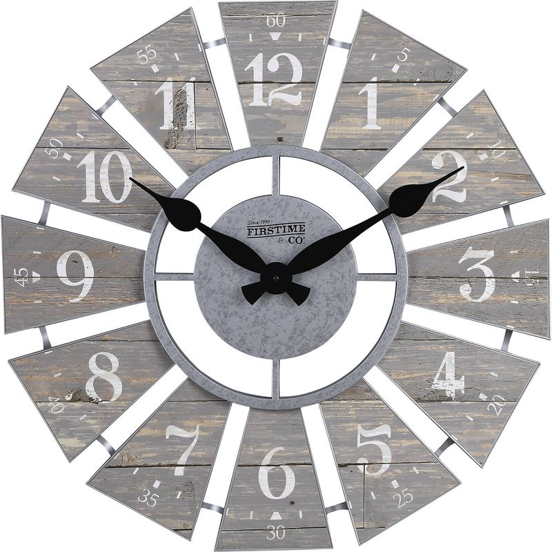 20" Metal Cut Out Roman Numeral Wall Clock Black - Patton Wall Decor