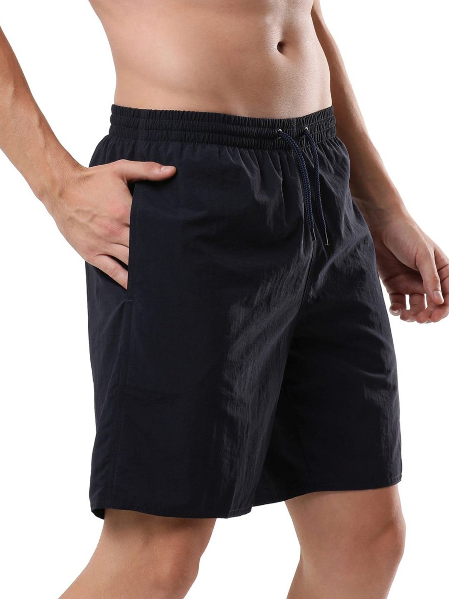 Speedo Navy Regular Fit Self Pattern Swim Shorts