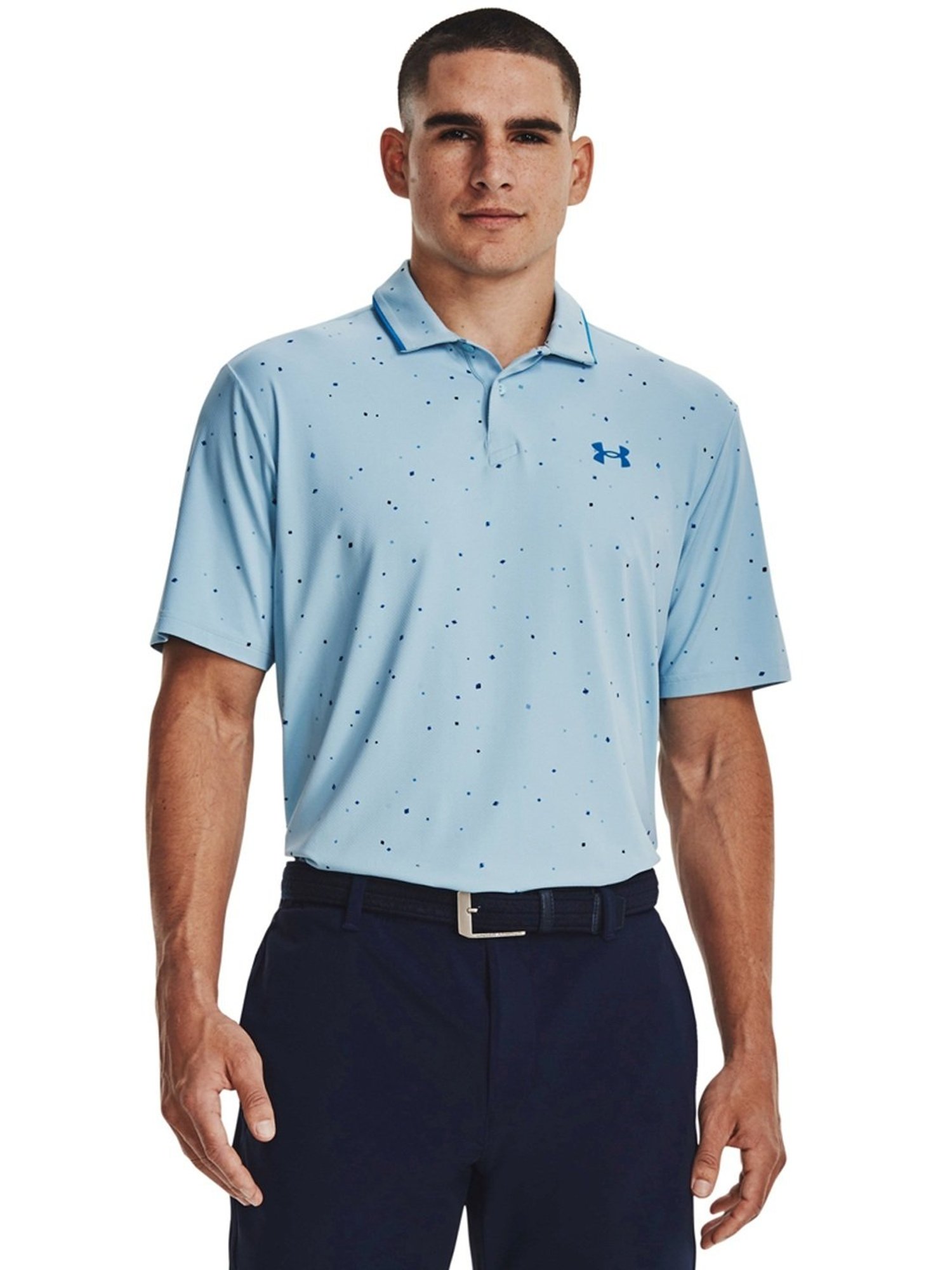 Under Armour Blue Loose Fit Printed Sports Polo