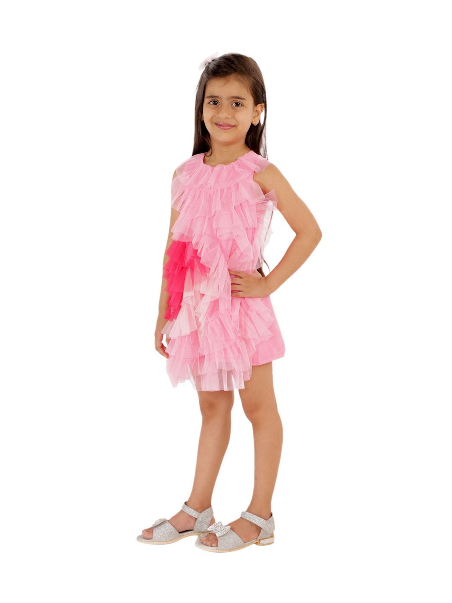 KidsDew Kids Pink Solid Dress