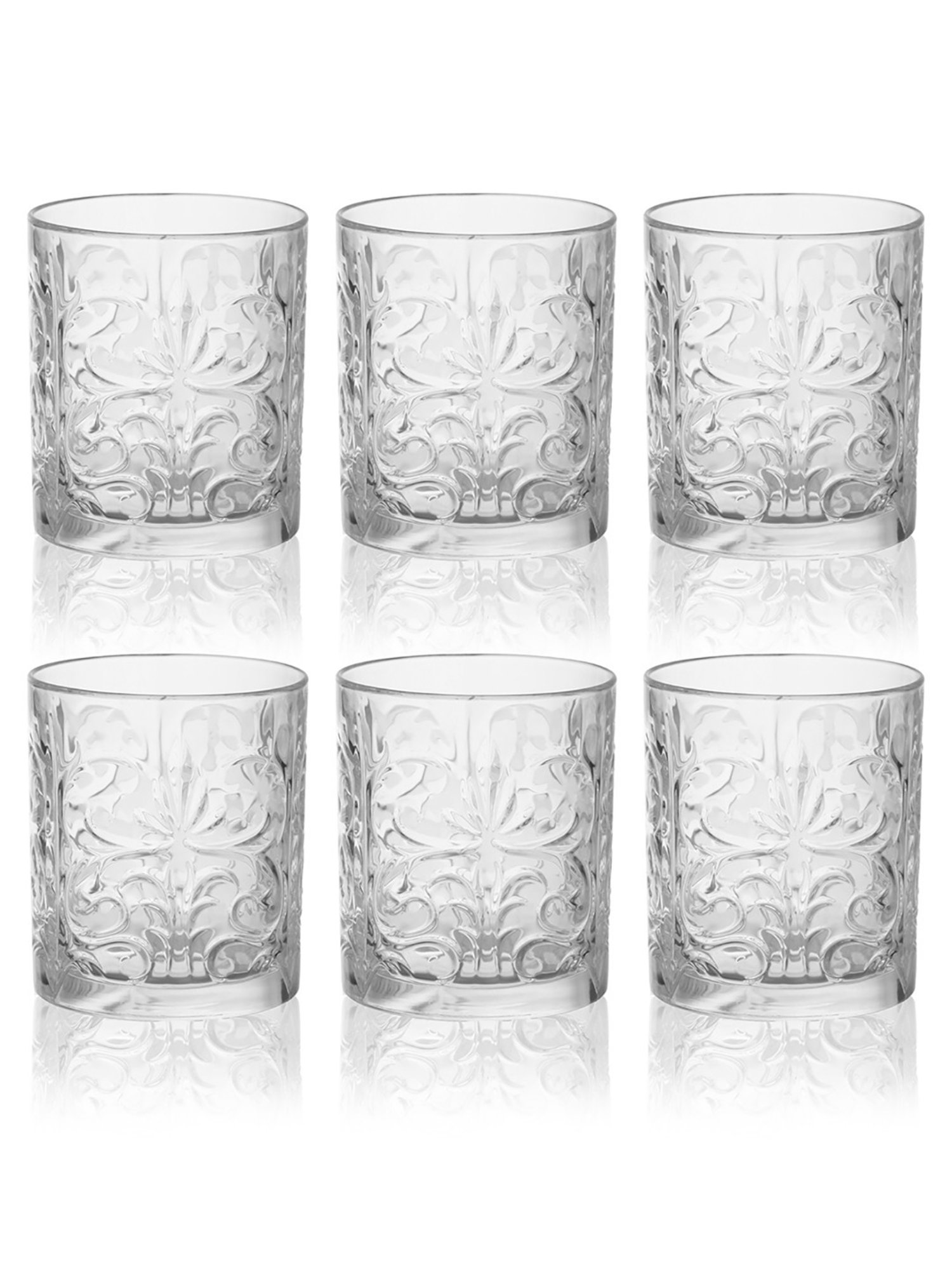 Trovea's Tattoo Dof Tumbler Transparent Glass Whisky Glass - Set of 6