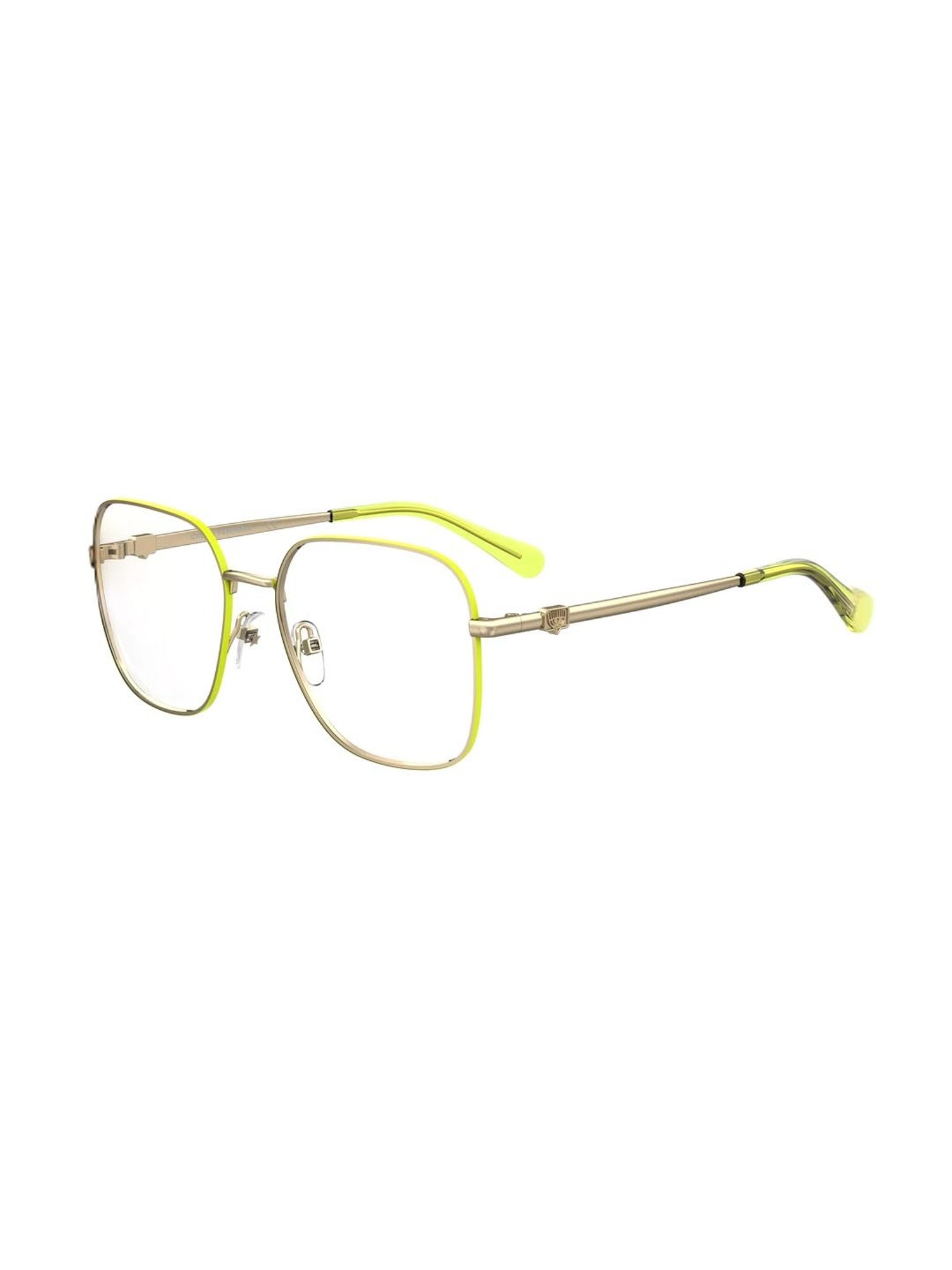 Chiara Ferragni Gold Square Eye Frames for Women