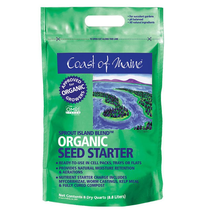Coast of Maine Sprout Island Organic Seed Starter with All Natural Ingredients for Root Plant Cuttings and Seed Germination, 8 Quarts
