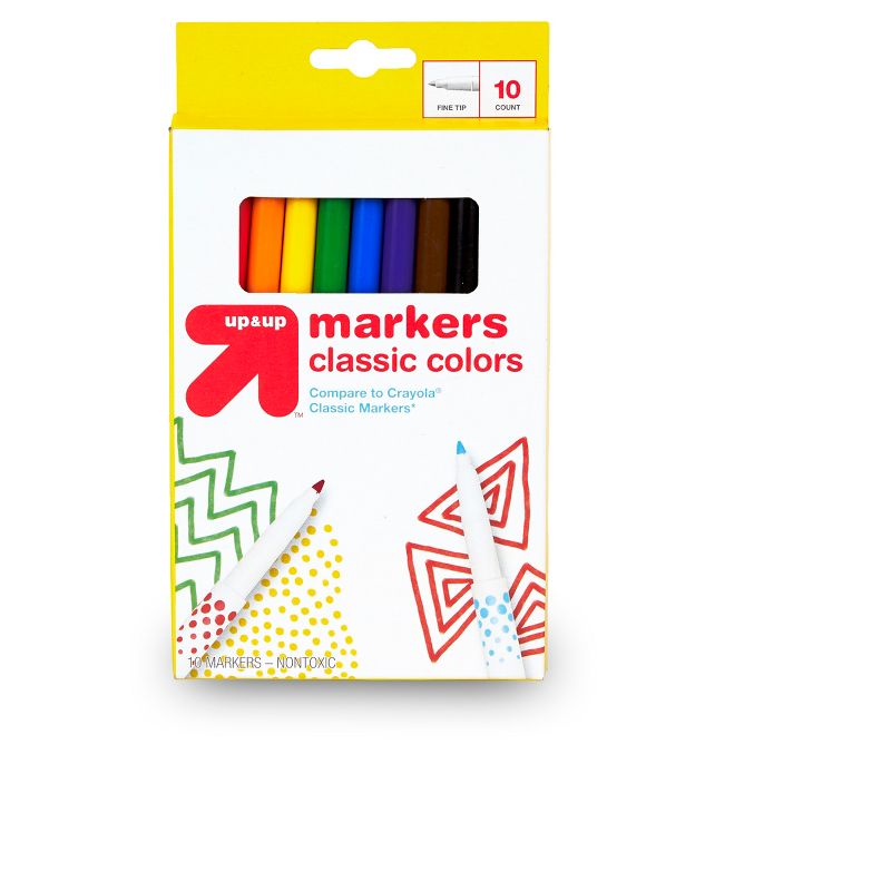 10ct Markers Fine Tip Classic Colors - up & up™
