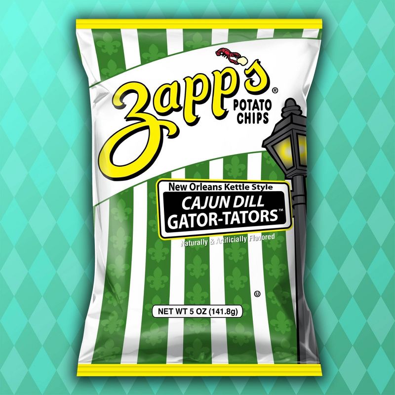 Zapp's New Orleans Kettle Style Cajun Dill Gator-Tators Potato Chips - 5oz