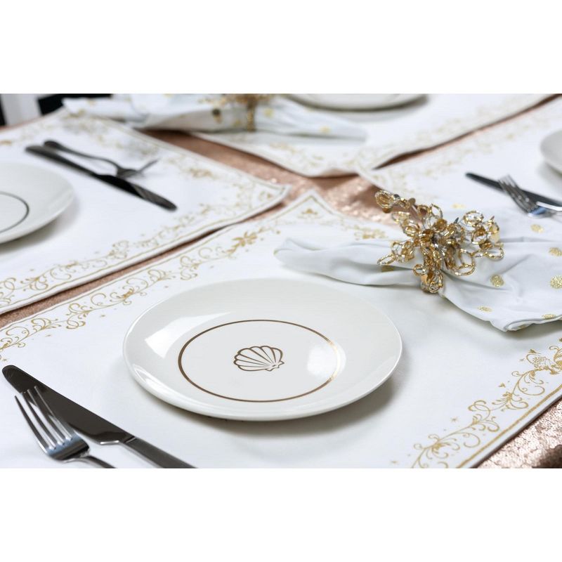 Seven20 Disney The Little Mermaid Scallop Porcelain 7" Salad / Dessert Plate | Set of 4