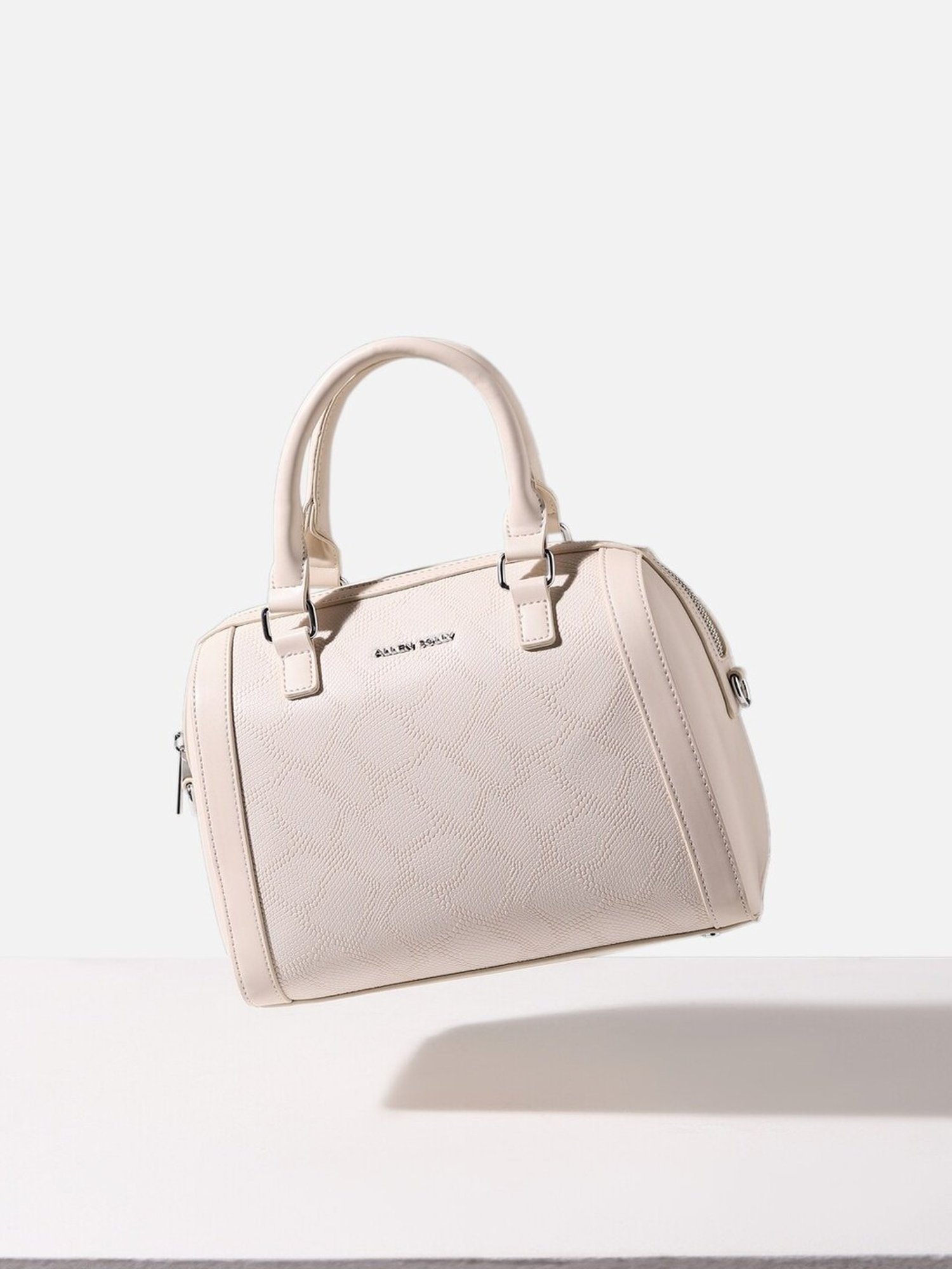 Allen Solly Beige Textured Medium Handbag