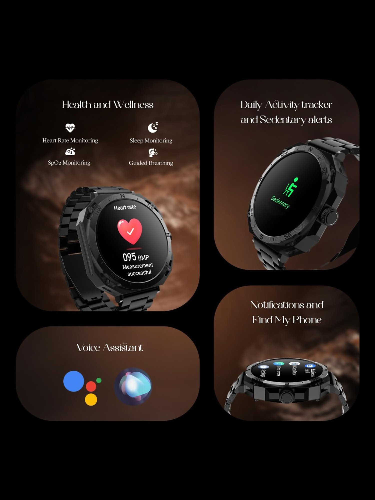 Boat Enigma Z20 Smartwatch with 1.51 inch HD Display & Voice Assistant (Metal Black)