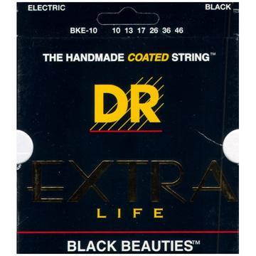 DR Strings BKE-10 Extra Life Black Beauties Coated Electric Guitar Strings