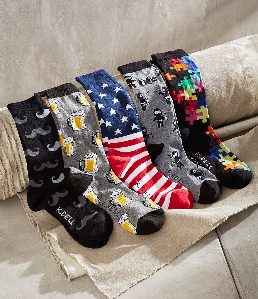 K. Bell Novelty American Flag Crew Socks